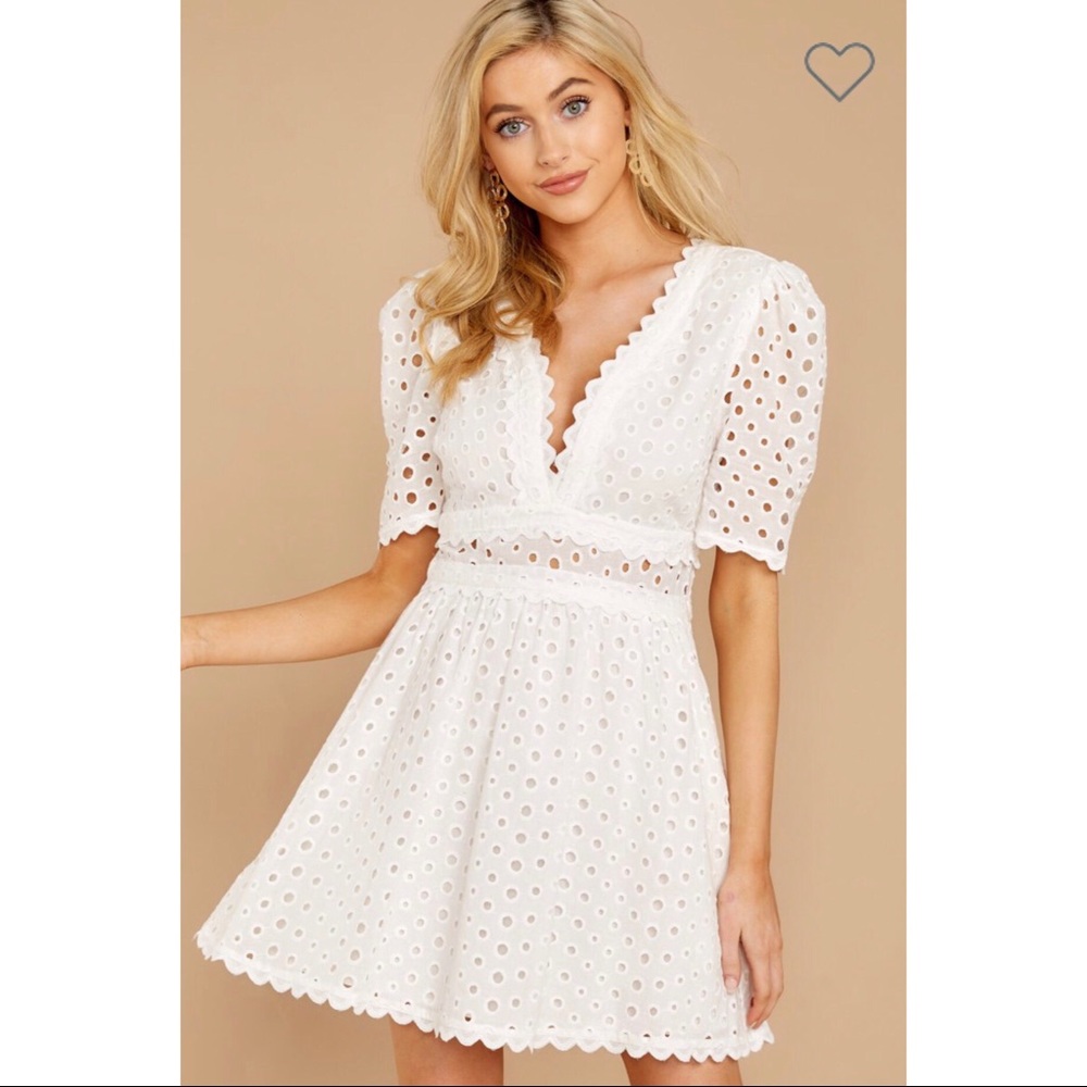 White Eyelet A-Line Dress
